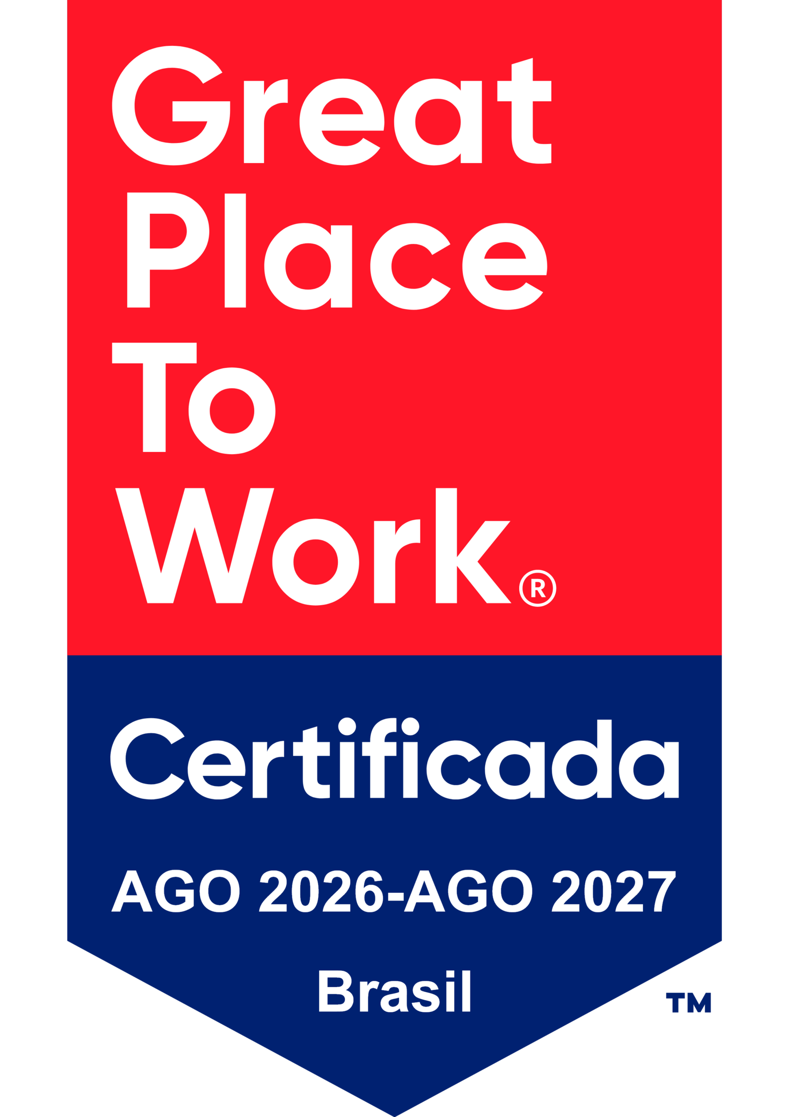 Great Place to Work — Certificada Brasil, agosto de 2026 a agosto de 2027